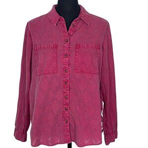 Antrhopologie MAEVE Women Classic Shirt SZ S Pink Long Sleeve Button Down 39-13